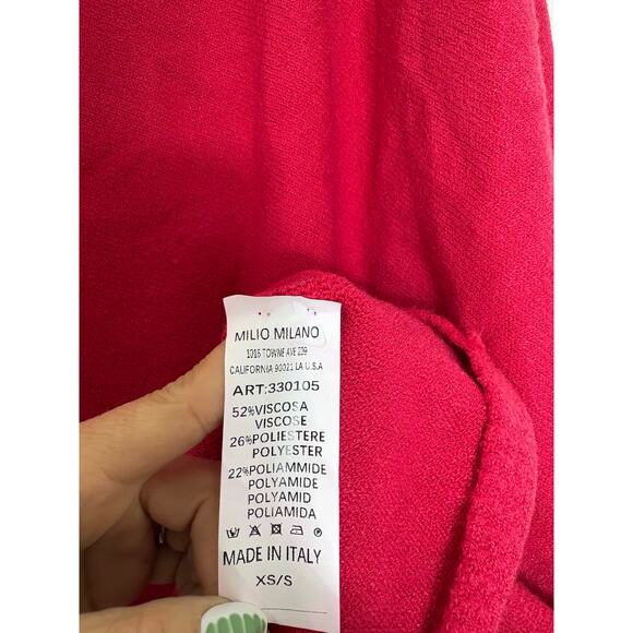 Milio- Milano The Giana Asymmetrical Sweater Size XS/S Hot Pink - Picture 6 of 11